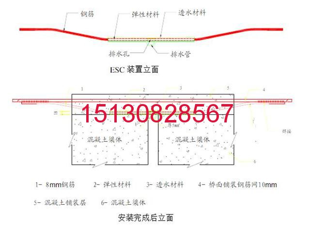 埋入式ECS橋面植入式連續(xù)裝置 橋面連續(xù)止水帶裝置